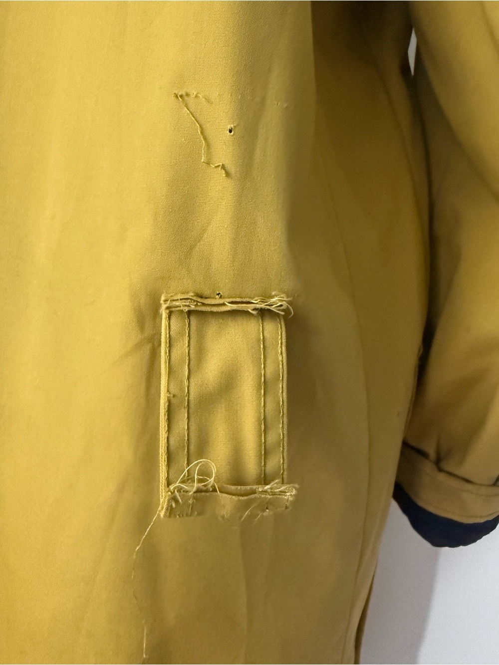 Vintage Cresco Mustard Faux Fur Lined Car Coat Double Breasted Size 38 Medium - Picture 6 of 16